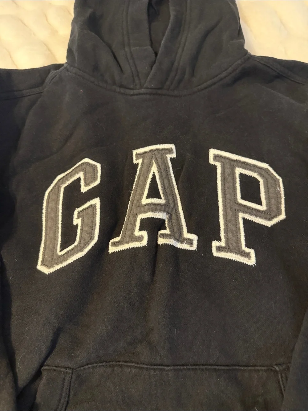 GAP Kids Black Hoodie with White Logo C4